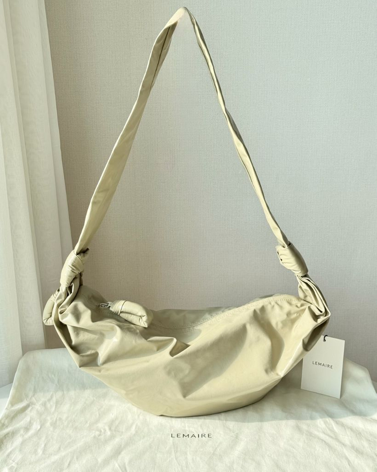 르메르 페이퍼 레더 미디움 소프트 크루아상 백--0