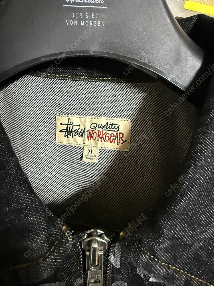 스투시 집 워크 자켓 시티 링크 데님 워시드 블랙 XL 이미지