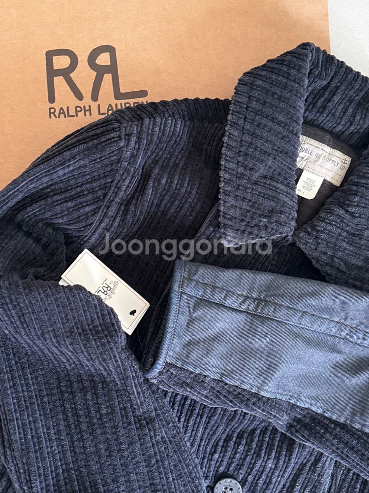 rrl 더블알엘 데님 트림 코듀로이 피코트--3