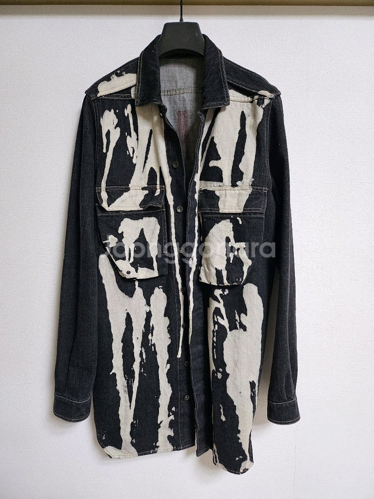 릭오웬스 블리치 데님 셔츠 자켓--1