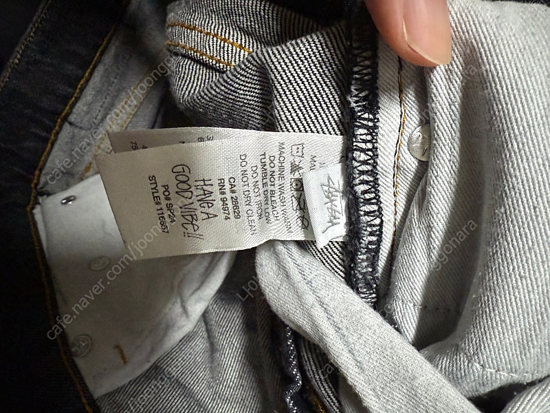 스투시 빅 올 진 시티 링크 데님 워시드 블랙 30 이미지