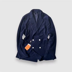 소버린 다크네이비 테리 코튼 더블 스포츠코트 니트 자켓