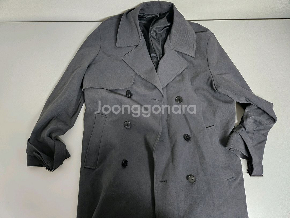 드로우핏 오버사이즈 울 트렌치 코트 차콜 L--1