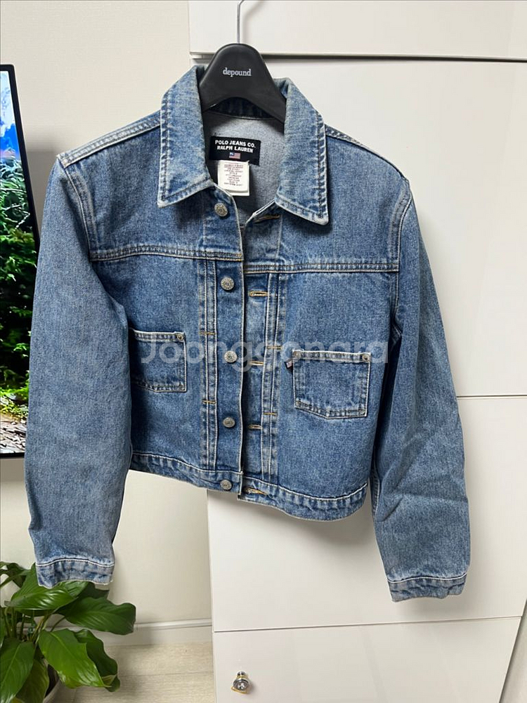 폴로 크롭 데님 자켓 m--0