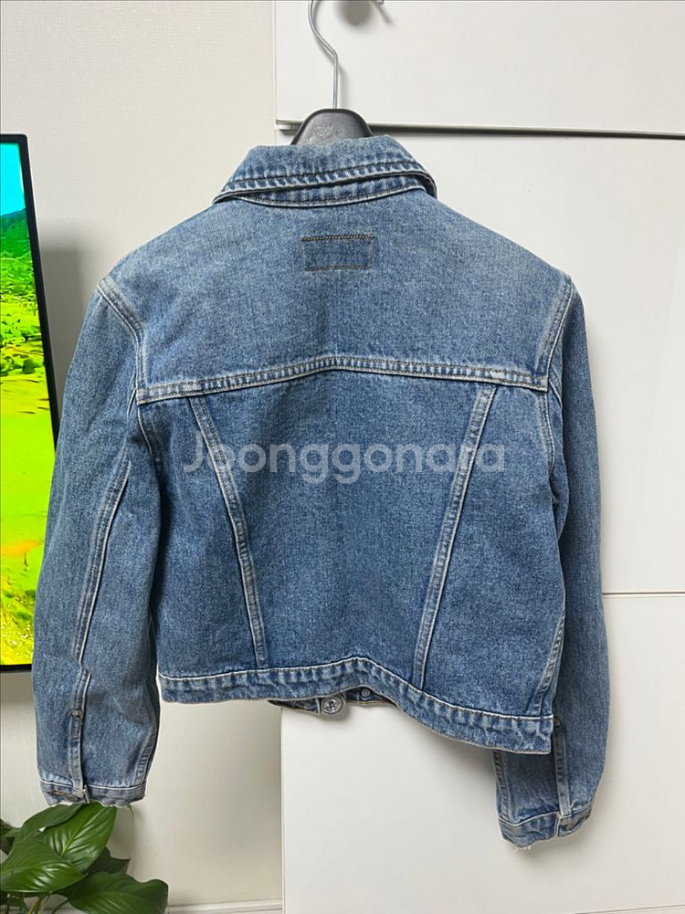 폴로 크롭 데님 자켓 m--4