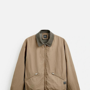 자라 콘트라스트 네크라인 점퍼 L사이즈 자라맨즈