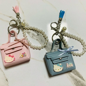 키티 미니백 에어팟케이스 키링 파랑/분홍 새상품