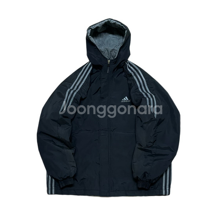 (XL) 아디다스 올드스쿨 누빔점퍼 후드자켓 네이비--5