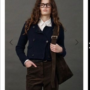 더바넷 샬롯 더블 니트 가디건 네이비