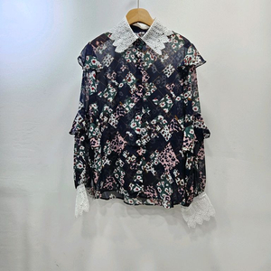 레이스 카라 시스루 블라우스 Free