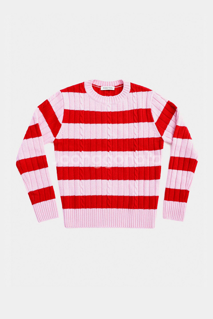 PONYTAIL 스트라이프 니트--1