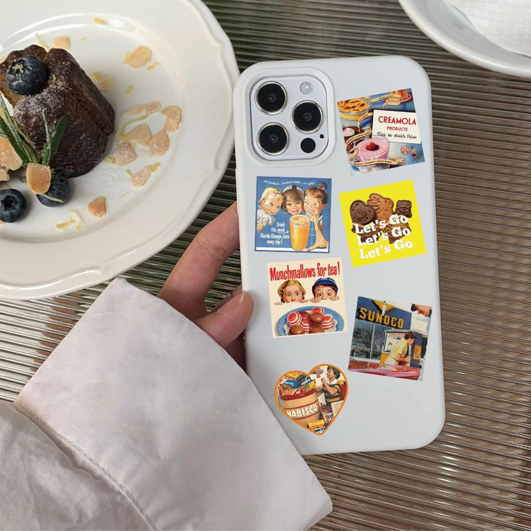 50p 스낵 타임 스티커 빈티지 감성 방수 캐리어 다꾸 이미지