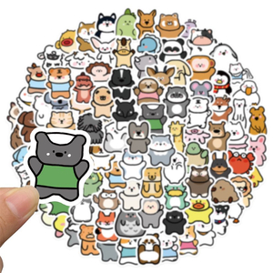 99p 동물 친구들 스티커 빈티지 감성 방수 캐리어