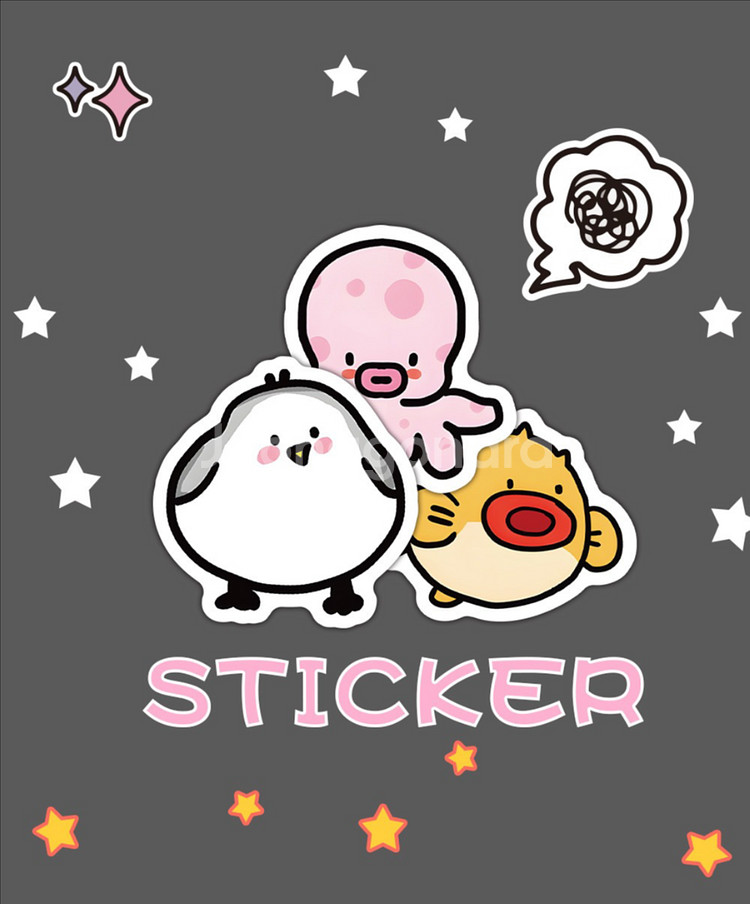 99p 동물 친구들 스티커 빈티지 감성 방수 캐리어--3