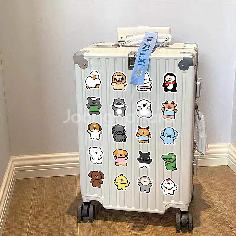 99p 동물 친구들 스티커 빈티지 감성 방수 캐리어--7