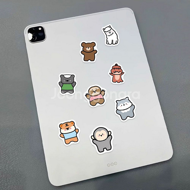 99p 동물 친구들 스티커 빈티지 감성 방수 캐리어--4