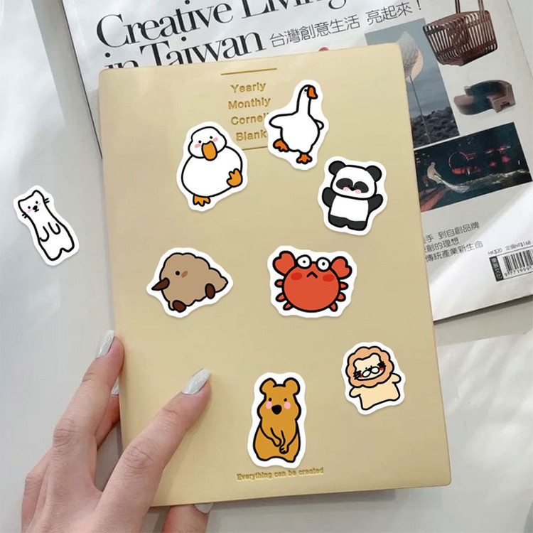 99p 동물 친구들 스티커 빈티지 감성 방수 캐리어 이미지