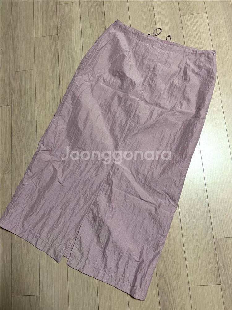 24년 베이지보울 나일론 스트링 롱스커트 바스락 치마--7
