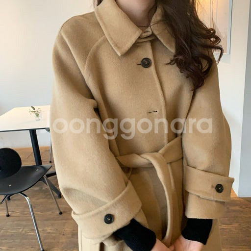 르플레인 카멜 싱글 핸드메이드 코트 br 브런치--0