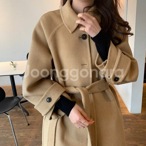 르플레인 카멜 싱글 핸드메이드 코트 br 브런치--1