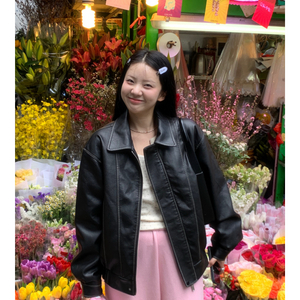 유이니 빈티지 레더자켓 블랙