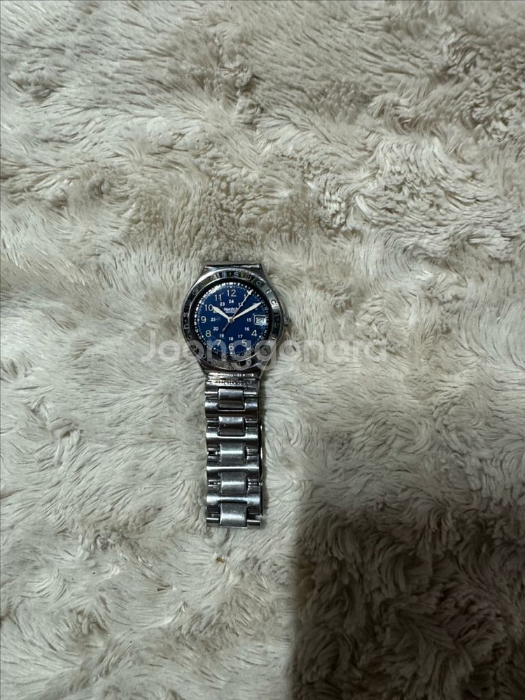 스와치 아이러니 네이비 다이얼 빈티지 시계 판매합니다--0