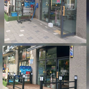 매장앞데크,난간대설치