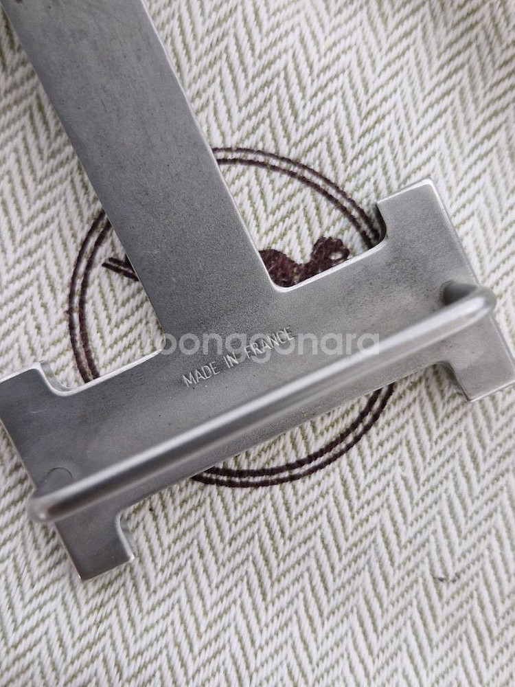 에르메스 은장 양면 가죽벨트 90 사이즈 팝니다--3