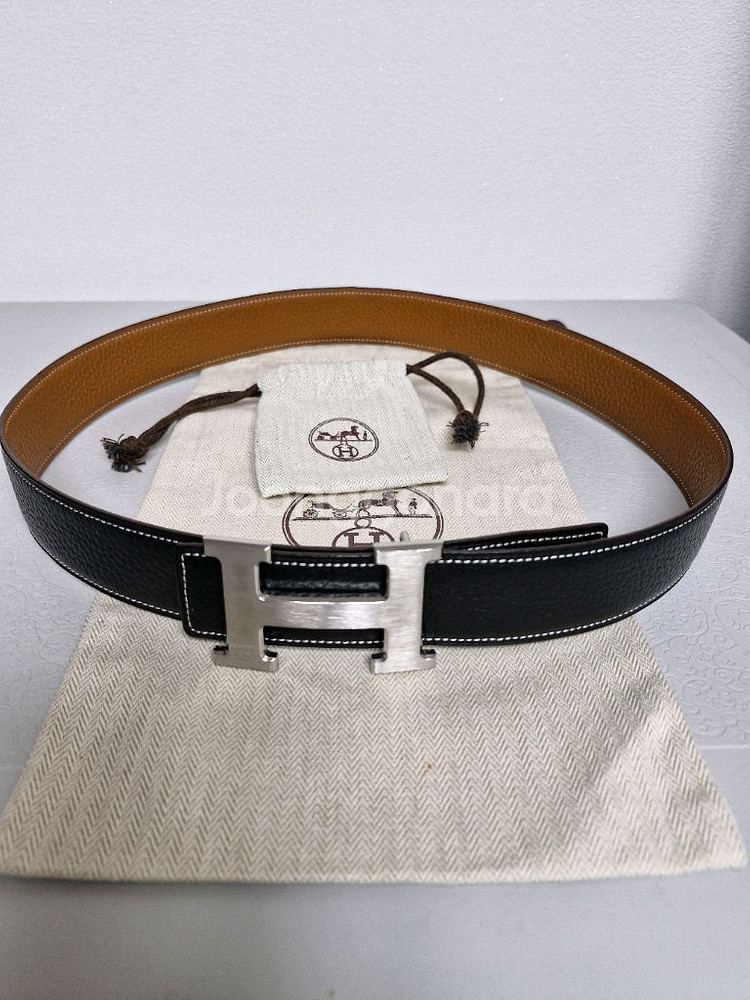 에르메스 은장 양면 가죽벨트 90 사이즈 팝니다--4