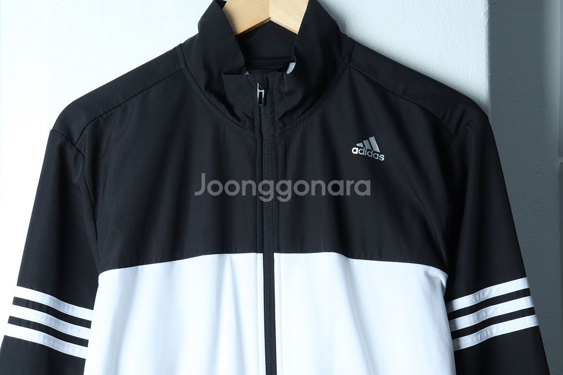 (XL) 아디다스 집업져지 트랙탑 검흰 올드스쿨--2