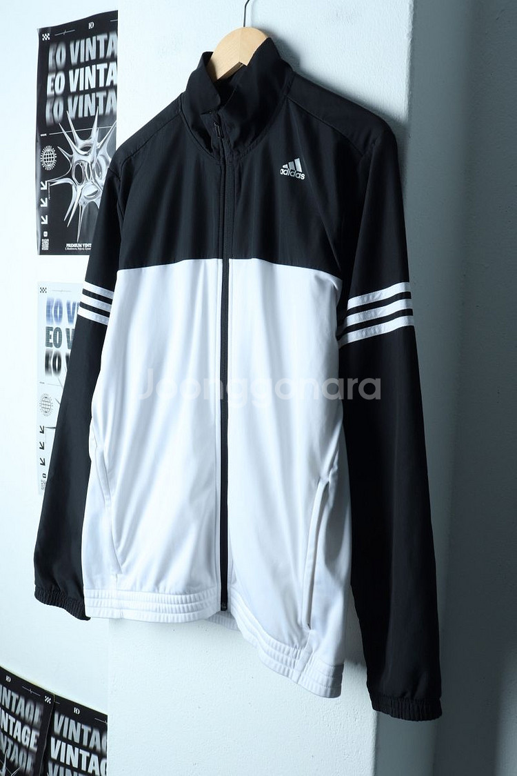 (XL) 아디다스 집업져지 트랙탑 검흰 올드스쿨--0