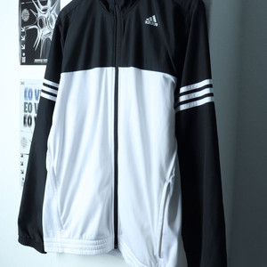 (XL) 아디다스 집업져지 트랙탑 검흰 올드스쿨