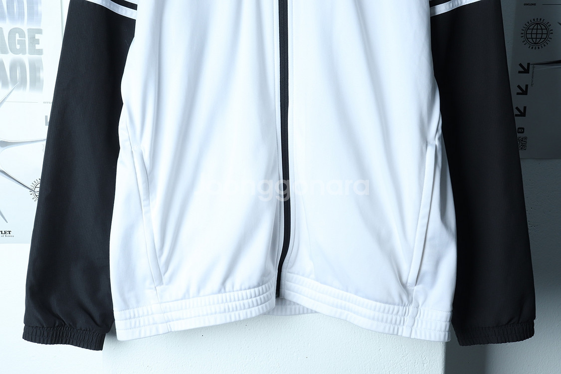 (XL) 아디다스 집업져지 트랙탑 검흰 올드스쿨--3