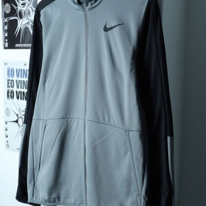 (M-L) 나이키 집업져지 트랙탑 그레이 기모 박시