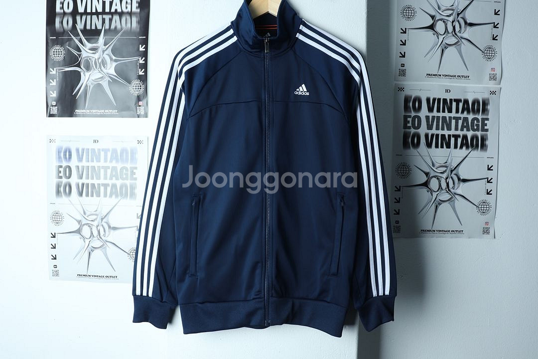 (M-L) 아디다스 집업져지 트랙탑 네이비 삼선--1