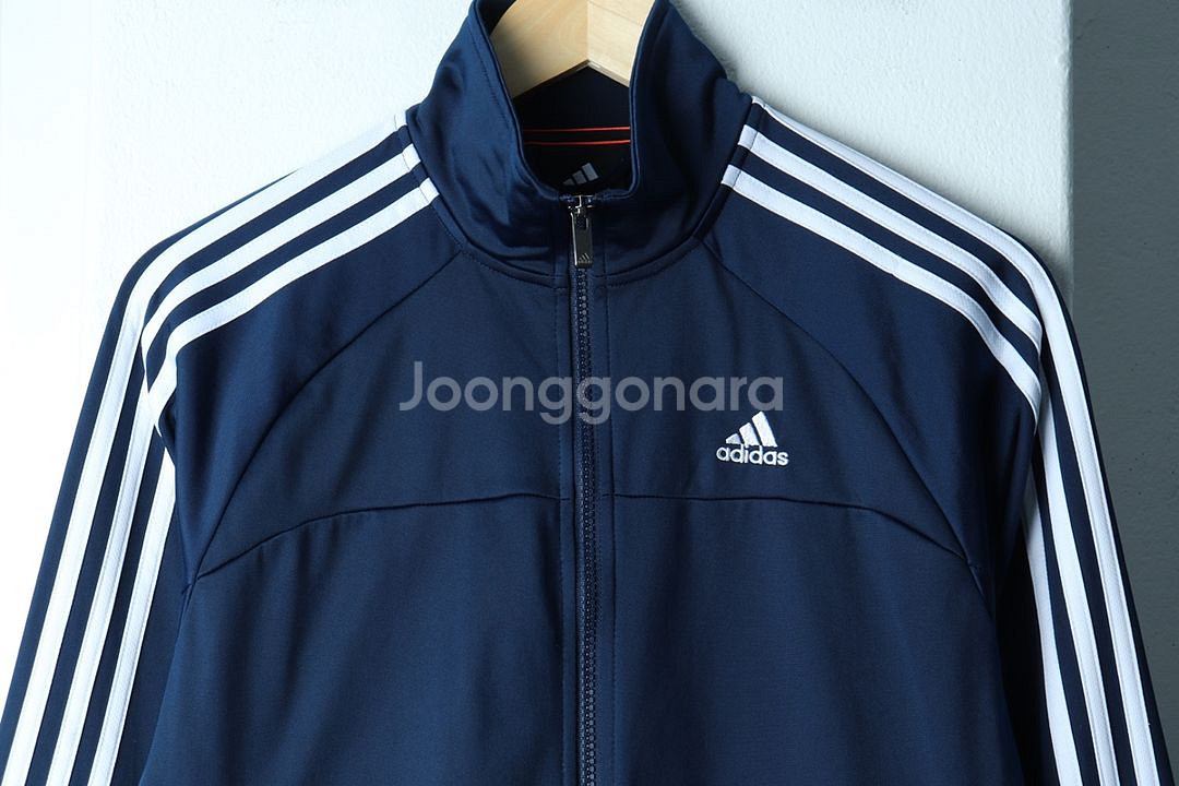 (M-L) 아디다스 집업져지 트랙탑 네이비 삼선--2