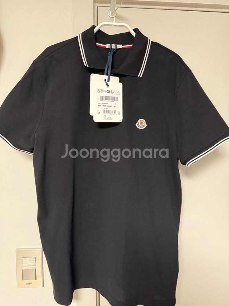 [L] 몽클레어 로고 폴로 셔츠 블랙--0