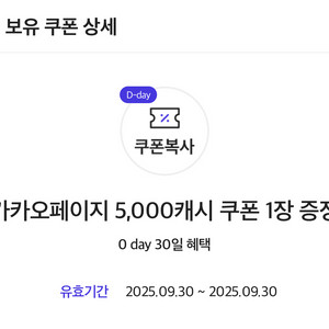 카카오페이지 5000원권