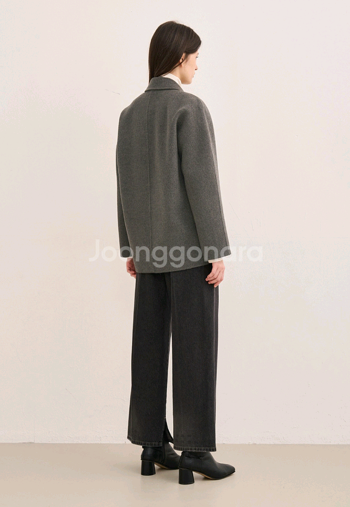 한섬 sjsj 램스 울 블렌드 핸드메이드 자켓--3