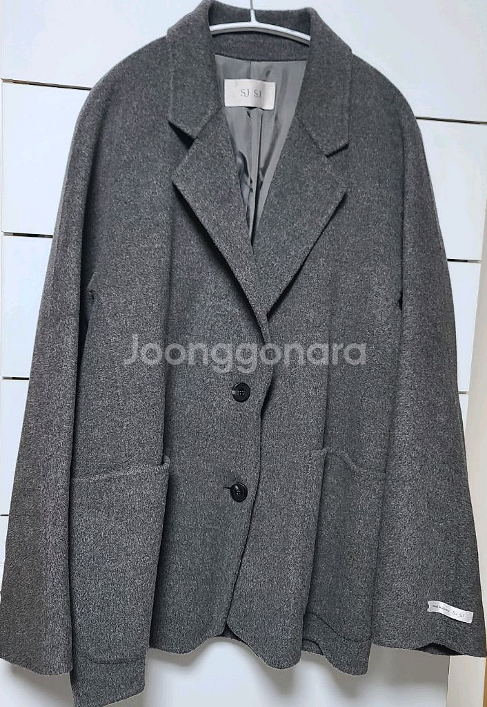 한섬 sjsj 램스 울 블렌드 핸드메이드 자켓--10