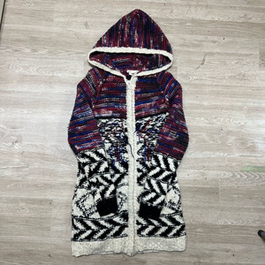 H&M X 이자벨마랑 키즈 후드 패턴 후드 롱 가디건