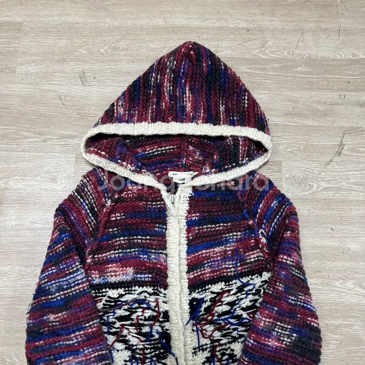 H&M X 이자벨마랑 키즈 후드 패턴 후드 롱 가디건--1