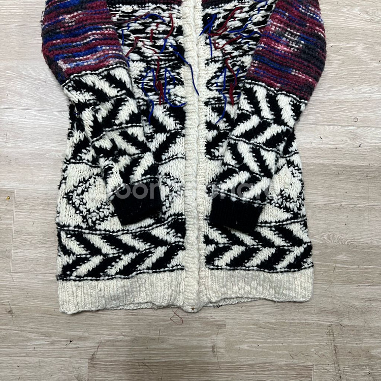 H&M X 이자벨마랑 키즈 후드 패턴 후드 롱 가디건--2