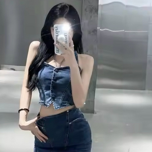 데님 탑 치마 세트