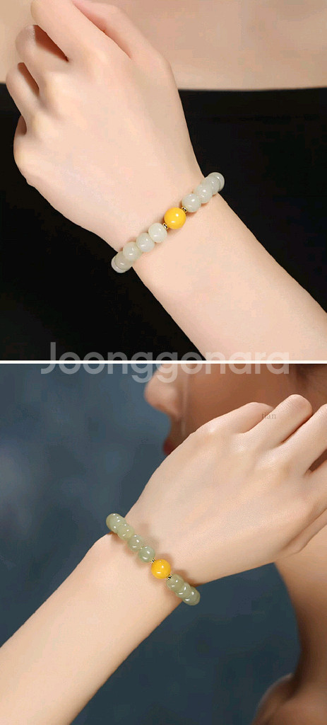 6mm 자연주의 원석 청옥 염주팔찌/ JUQ016--5