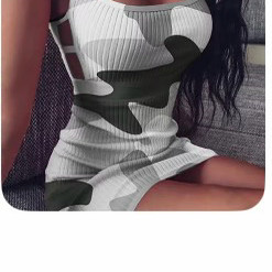 카모 회색 원피스