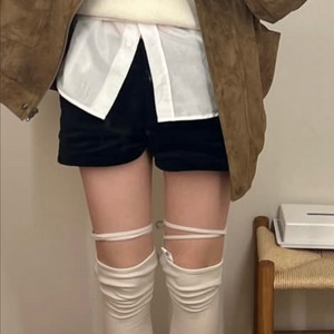 [오눅님 착용]모노하 벨벳 숏 팬츠 반바지 블랙