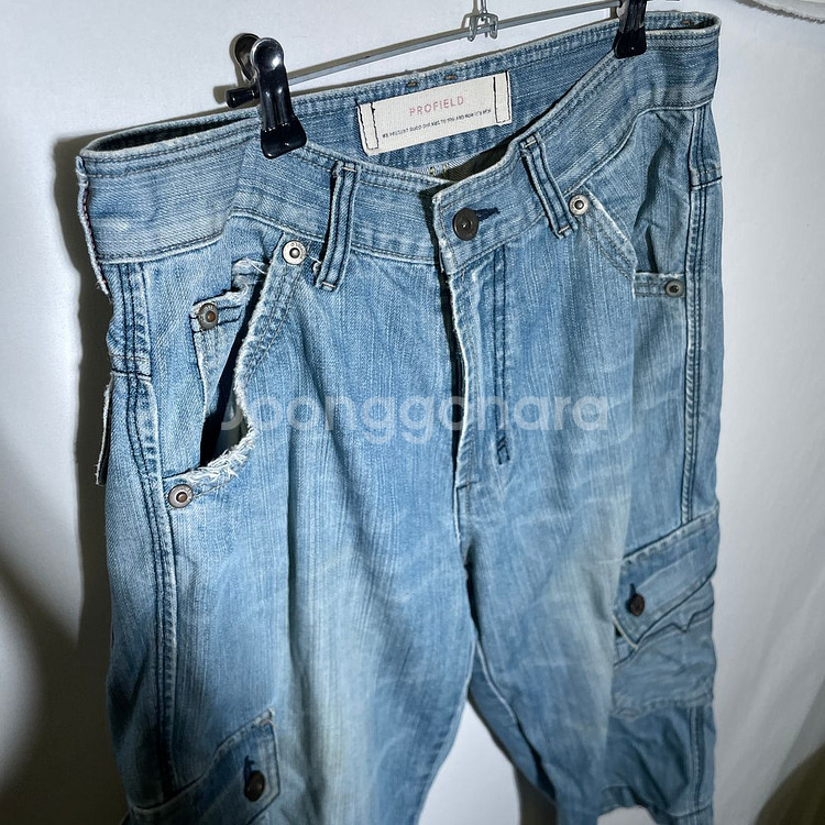 30인치)프로필드 Y2K 카고 반바지 7부 데님 청바지--0