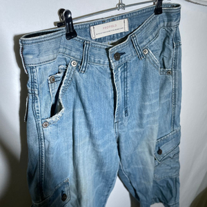 30인치)프로필드 Y2K 카고 반바지 7부 데님 청바지