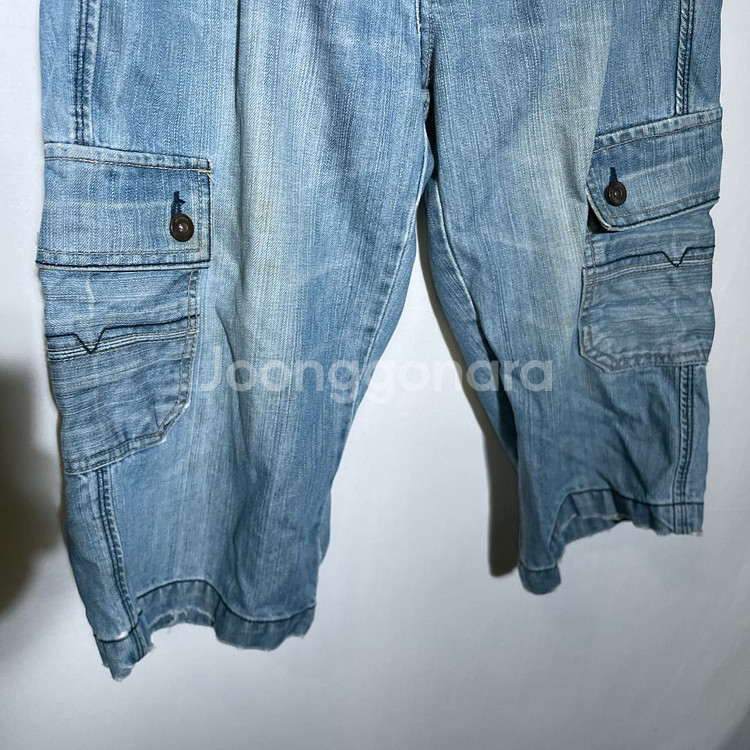 30인치)프로필드 Y2K 카고 반바지 7부 데님 청바지--2